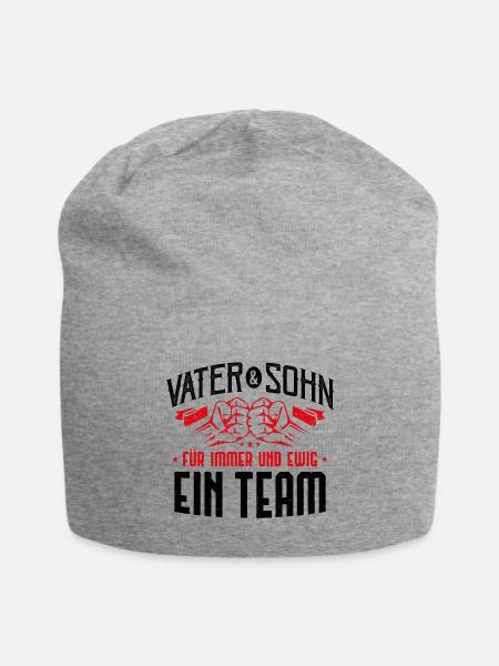Vater sohn ein team - Jersey-Beanie - Grau meliert