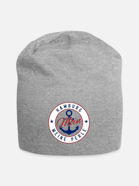 Hamburg Maritim Perle Anker Norddeutschland - Jersey-Beanie - Grau meliert