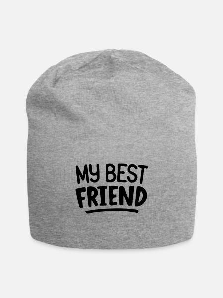 Beste Freunde - Jersey-Beanie - Grau meliert