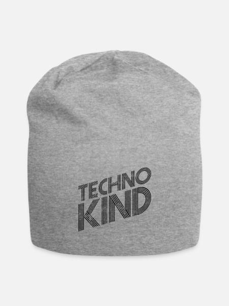 Techno Kind - Jersey-Beanie - Grau meliert