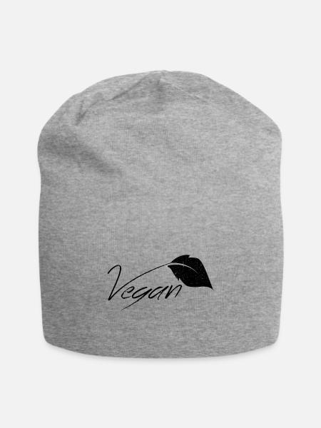 Vegan Veganer Fleischfrei Geschenk - Jersey-Beanie - Grau meliert