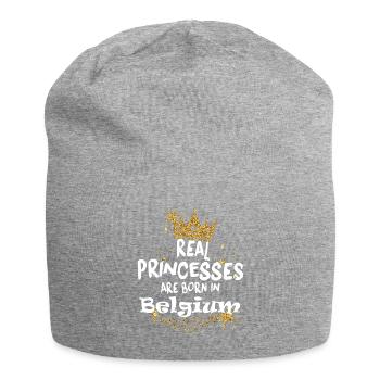 de vraies princesses naissent en belgique - Bonnet en jersey - gris chiné - Devant