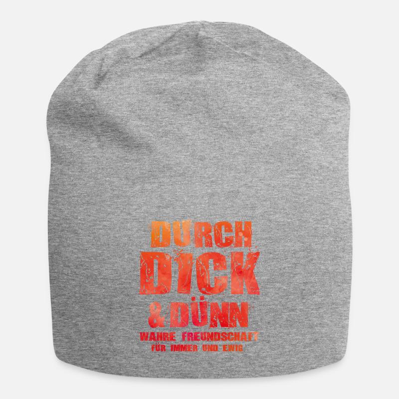 Freundschaft spruch - Jersey-Beanie - Grau meliert