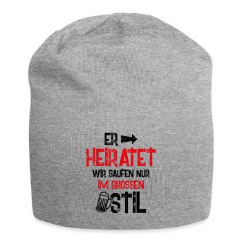 er heiratet wir saufen - Jersey-Beanie - Grau meliert - Vorne