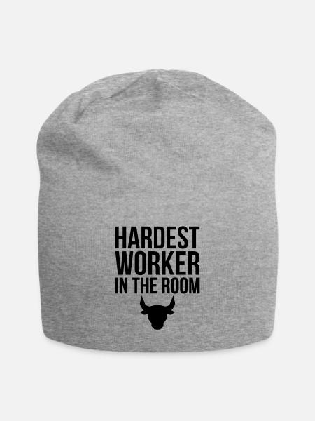 Hardest Worker in the Room Fitness Motivation Gym - Jersey-Beanie - Grau meliert