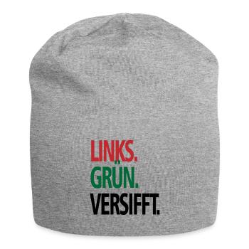 Links Grün Versifft Anti Rassismus Toleranz - Jersey-Beanie - Grau meliert - Vorne