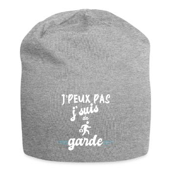 t-shirt je peux pas je suis de garde - Bonnet en jersey - gris chiné - Devant