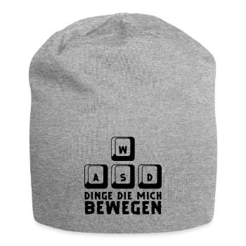 WASD Dinge die mich bewegen Gaming PC Keyboard - Jersey-Beanie - Grau meliert - Vorne