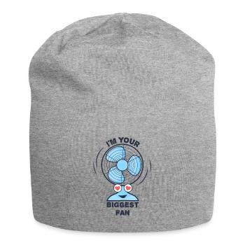 Ich bin dein größter Fan, lustiges Wortspiel - Jersey-Beanie - Grau meliert - Vorne