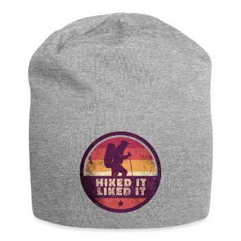 Outdoor Hiked It Liked It Hiker Hiking - Jersey Beanie - heather grey - Front