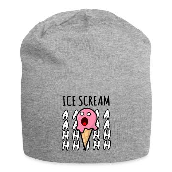 Ice Scream, lustiges Eisspiel - Jersey-Beanie - Grau meliert - Vorne
