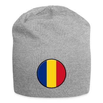 Flagge von Rumänien - Jersey-Beanie - Grau meliert - Vorne