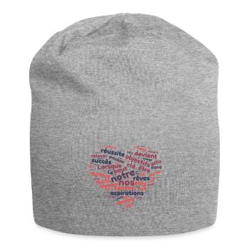 Nuage de mot motivation - Bonnet en jersey - gris chiné - Devant