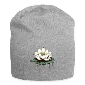 Lotus Blossom - Jersey Beanie - heather grey - Front