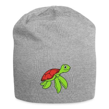 Schildkröte süß - Jersey-Beanie - Grau meliert - Vorne
