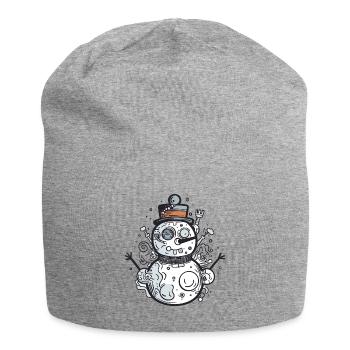 Schneemann - Jersey-Beanie - Grau meliert - Vorne