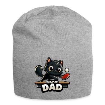 Table Tennis Katze Pingpong Black Cat Dad Outfit - Bonnet en jersey - gris chiné - Devant