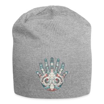 Hand Finger - Jersey-Beanie - Grau meliert - Vorne