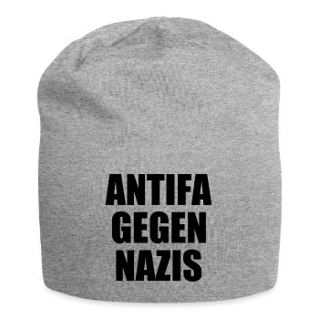 Antifa gegen nazis - Jersey-Beanie - Grau meliert - Vorne