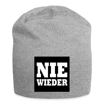 Nie wieder - Jersey-Beanie - Grau meliert - Vorne