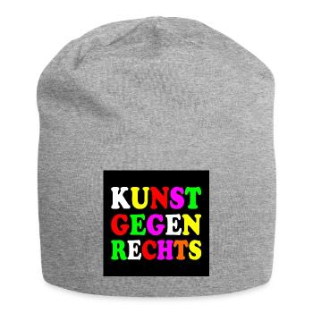Kunst gegen rechts - Jersey-Beanie - Grau meliert - Vorne