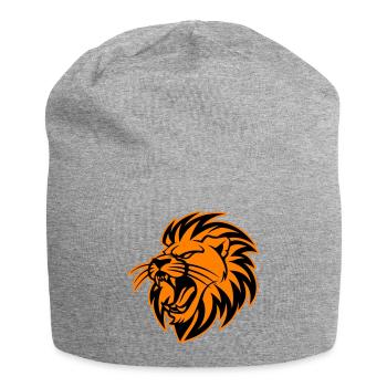 Lion Head Symbol Lion - Jersey Beanie - heather grey - Front