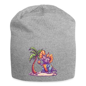 Dinosaure tricératops été - Bonnet en jersey - gris chiné - Devant