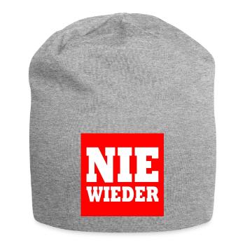 Nie wieder - Jersey-Beanie - Grau meliert - Vorne