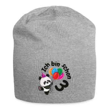 3. Geburtstag Süßer Panda Pandabär Drei 3 Jahre - Jersey-Beanie - Grau meliert - Vorne