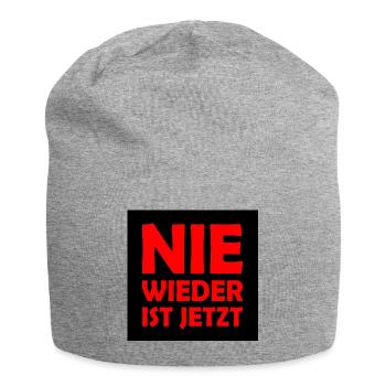 Nie wieder ist jetzt - Jersey-Beanie - Grau meliert - Vorne