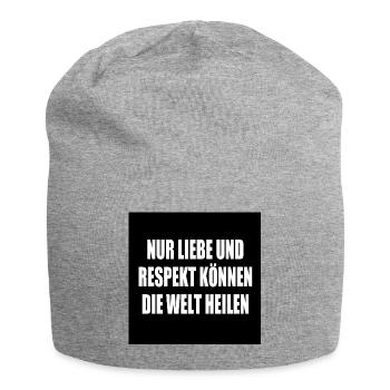 nur liebe und respekt können die welt heilen - Jersey-Beanie - Grau meliert - Vorne