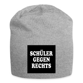 Schüler gegen rechts - Jersey-Beanie - Grau meliert - Vorne