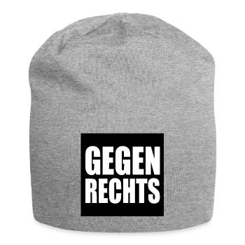 Gegen rechts - Jersey-Beanie - Grau meliert - Vorne