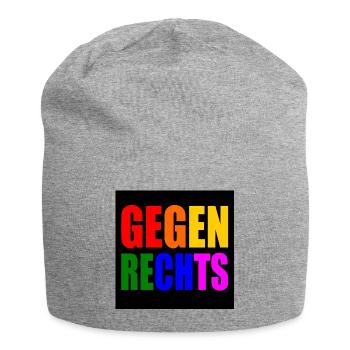 Gegen rechts - Jersey-Beanie - Grau meliert - Vorne
