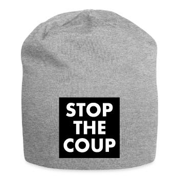 stop the coup - Jersey-Beanie - Grau meliert - Vorne