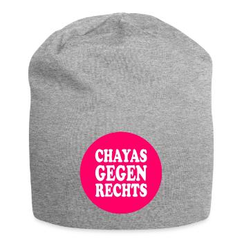 chayas gegen rechts - Jersey-Beanie - Grau meliert - Vorne