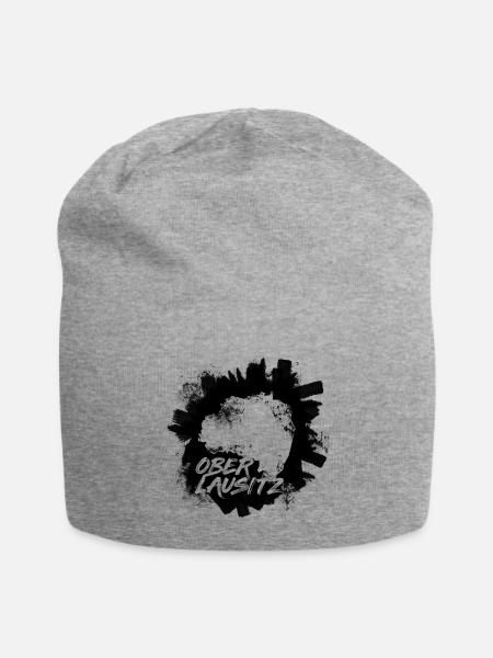 Oberlausitz Karte Malerei - Jersey-Beanie - Grau meliert