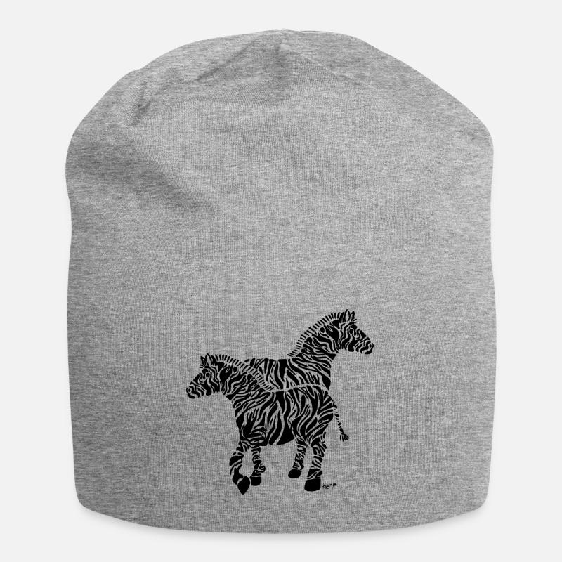 Zwei Zebras - Jersey-Beanie - Grau meliert