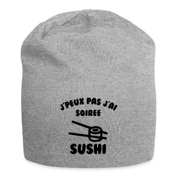 Soirée sushi - Bonnet en jersey - gris chiné - Devant