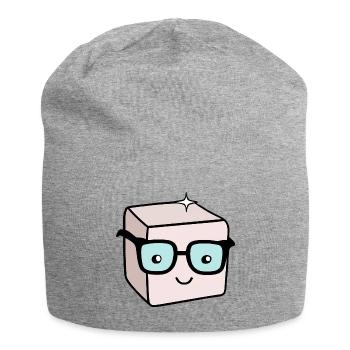 Morceau de sucre nerd avec des lunettes - Bonnet en jersey - gris chiné - Devant