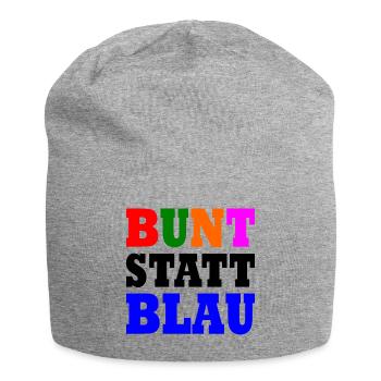Bunt statt blau - Jersey-Beanie - Grau meliert - Vorne