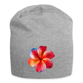 Hibiscus Hawaiian Flower - Jersey Beanie - heather grey - Front