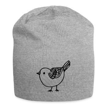 Vogel - Jersey-Beanie - Grau meliert - Vorne