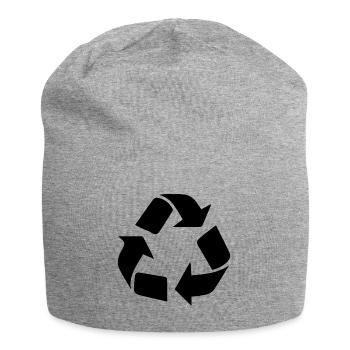 Recycling Symbol - Jersey-Beanie - Grau meliert - Vorne