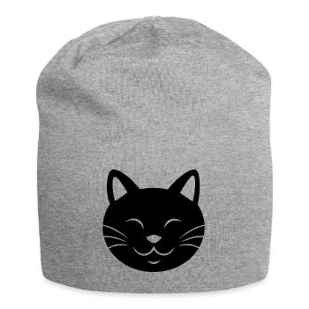 Chat Chats Chat Dame Chat Amoureux Chat Visage - Bonnet en jersey - gris chiné - Devant