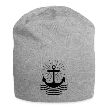 Anker - Jersey-Beanie - Grau meliert - Vorne