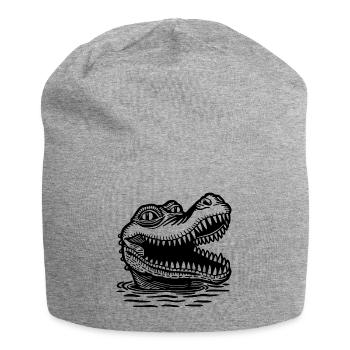 Crocodile Alligator - Jersey Beanie - heather grey - Front