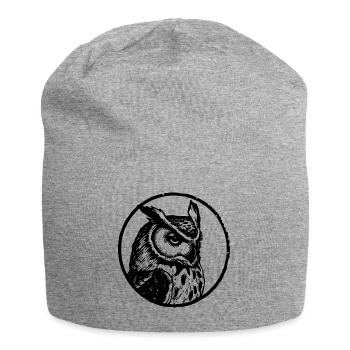 Eule Eulen Vogel - Jersey-Beanie - Grau meliert - Vorne