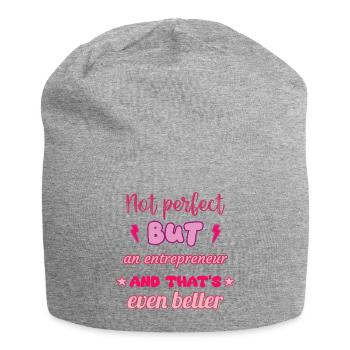 Nicht perfekt, aber Unternehmerin,Geschenkidee - Jersey-Beanie - Grau meliert - Vorne