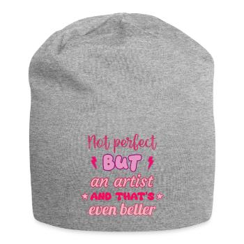 Not perfect, but an artist - Jersey Beanie - heather grey - Front
